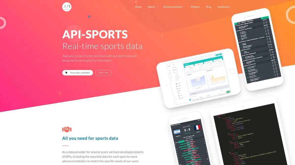 API-Sports official product page