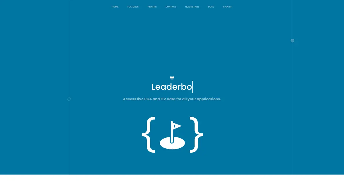 Slash Golf official API homepage