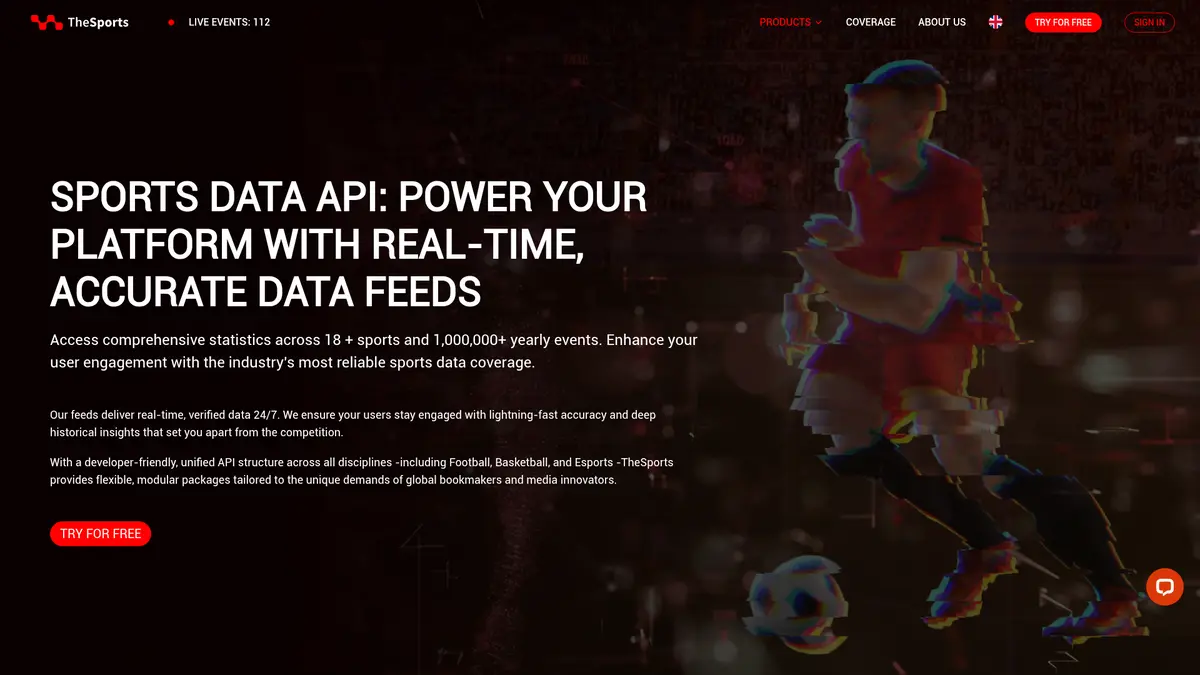 TheSports.com official sports data feeds page